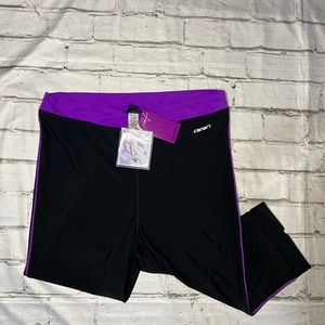 Canari cycling capris 4XL black and purple NWT